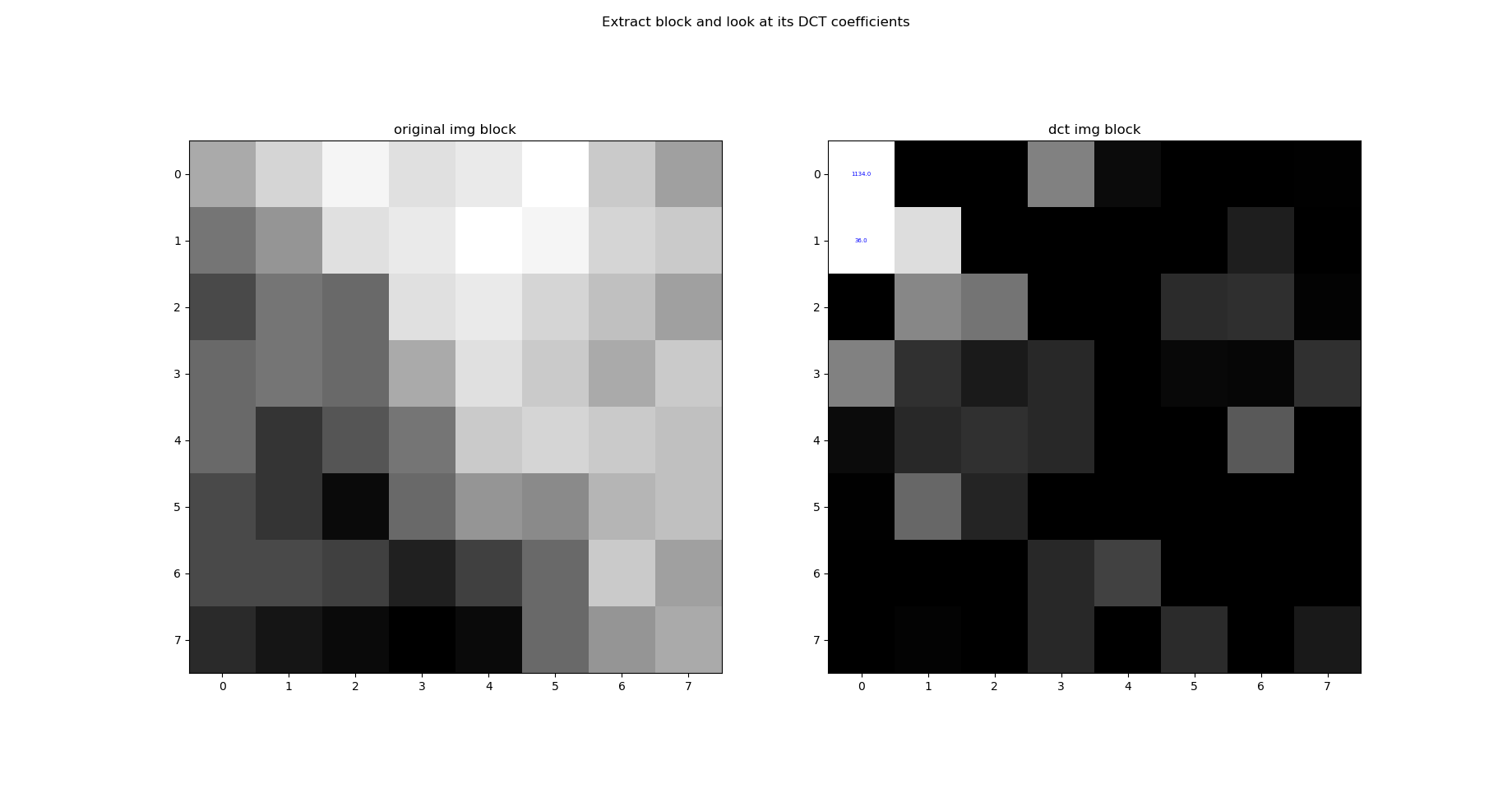 DCT coefficients